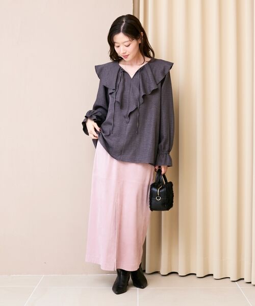 le.coeur blanc / ルクールブラン シャツ・ブラウス | 《手洗い可能》ウールタッチフリルカラーブラウス | 詳細13