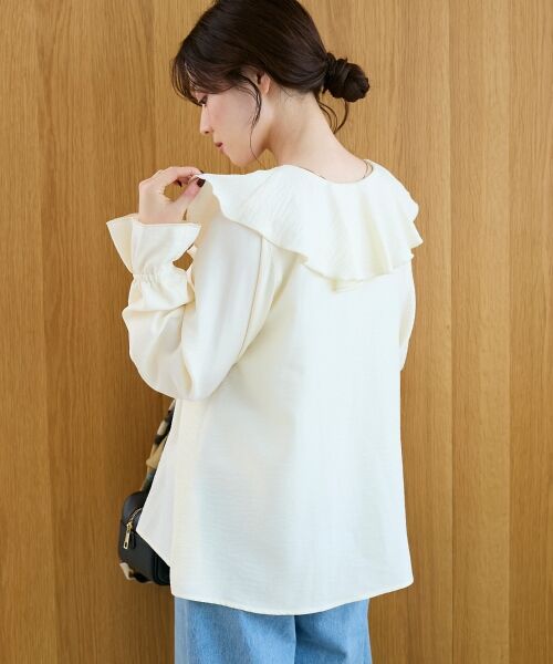 le.coeur blanc / ルクールブラン シャツ・ブラウス | 《手洗い可能》ウールタッチフリルカラーブラウス | 詳細18