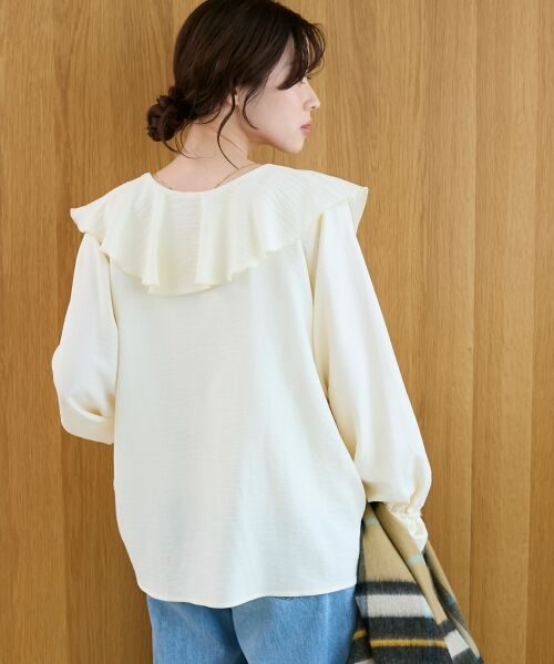 le.coeur blanc / ルクールブラン シャツ・ブラウス | 《手洗い可能》ウールタッチフリルカラーブラウス | 詳細19