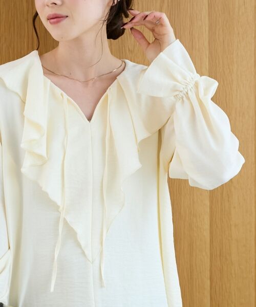 le.coeur blanc / ルクールブラン シャツ・ブラウス | 《手洗い可能》ウールタッチフリルカラーブラウス | 詳細21
