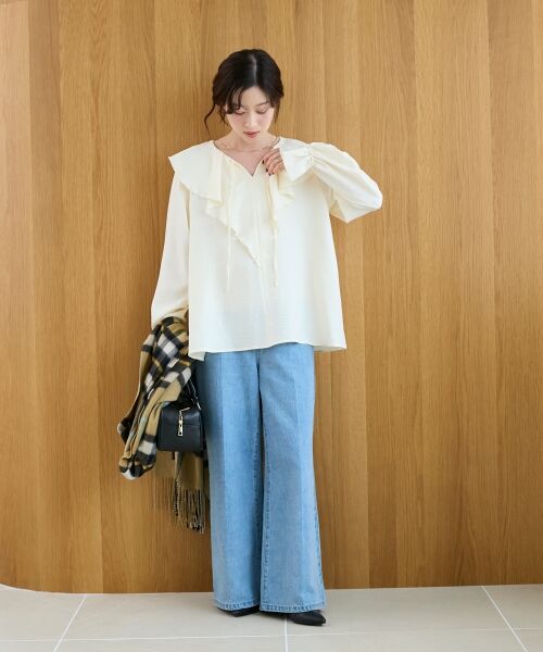 le.coeur blanc / ルクールブラン シャツ・ブラウス | 《手洗い可能》ウールタッチフリルカラーブラウス | 詳細22