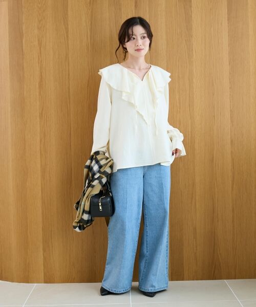 le.coeur blanc / ルクールブラン シャツ・ブラウス | 《手洗い可能》ウールタッチフリルカラーブラウス | 詳細23