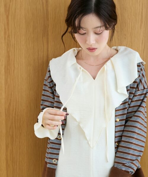 le.coeur blanc / ルクールブラン シャツ・ブラウス | 《手洗い可能》ウールタッチフリルカラーブラウス | 詳細27