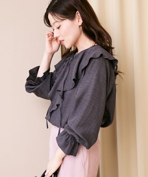 le.coeur blanc / ルクールブラン シャツ・ブラウス | 《手洗い可能》ウールタッチフリルカラーブラウス | 詳細8