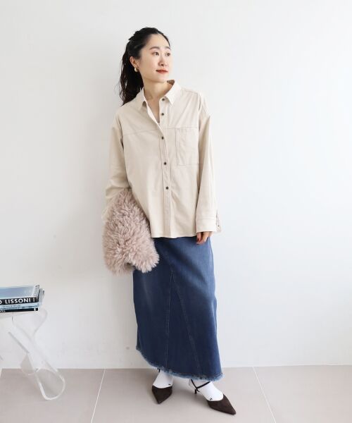 le.coeur blanc / ルクールブラン シャツ・ブラウス | リバーフェイクスエードオーバーシャツ | 詳細11