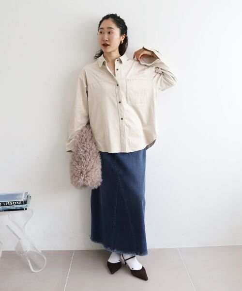 le.coeur blanc / ルクールブラン シャツ・ブラウス | リバーフェイクスエードオーバーシャツ | 詳細12
