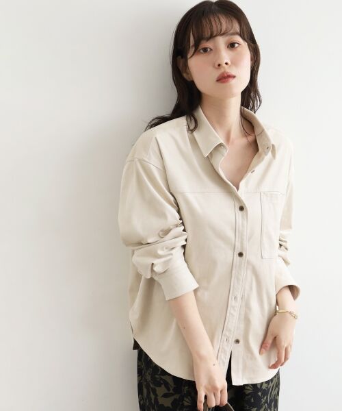 le.coeur blanc / ルクールブラン シャツ・ブラウス | リバーフェイクスエードオーバーシャツ | 詳細2
