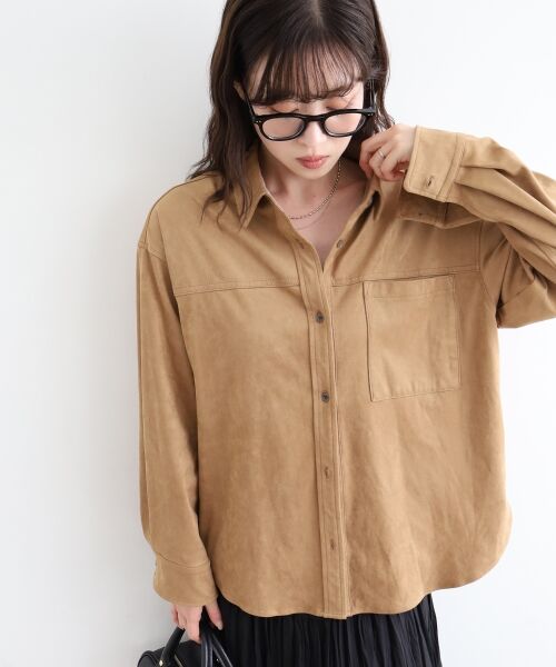 le.coeur blanc / ルクールブラン シャツ・ブラウス | リバーフェイクスエードオーバーシャツ | 詳細20