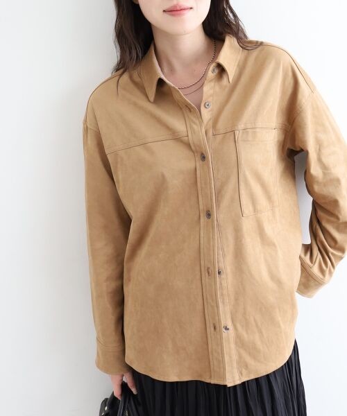 le.coeur blanc / ルクールブラン シャツ・ブラウス | リバーフェイクスエードオーバーシャツ | 詳細21