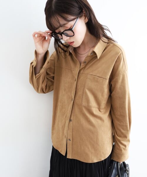 le.coeur blanc / ルクールブラン シャツ・ブラウス | リバーフェイクスエードオーバーシャツ | 詳細22