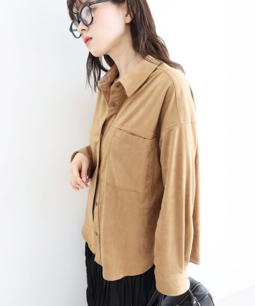 le.coeur blanc / ルクールブラン シャツ・ブラウス | リバーフェイクスエードオーバーシャツ | 詳細23