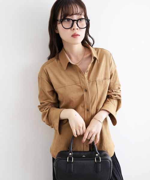 le.coeur blanc / ルクールブラン シャツ・ブラウス | リバーフェイクスエードオーバーシャツ | 詳細25