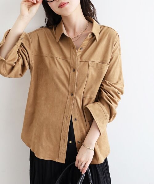 le.coeur blanc / ルクールブラン シャツ・ブラウス | リバーフェイクスエードオーバーシャツ | 詳細26