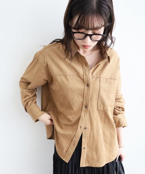 le.coeur blanc / ルクールブラン シャツ・ブラウス | リバーフェイクスエードオーバーシャツ | 詳細27