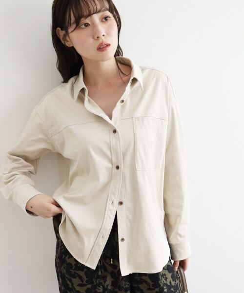 le.coeur blanc / ルクールブラン シャツ・ブラウス | リバーフェイクスエードオーバーシャツ | 詳細4