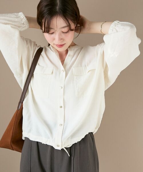le.coeur blanc / ルクールブラン シャツ・ブラウス | 《手洗い可能》ヴィンテージライクドロストブラウス | 詳細17
