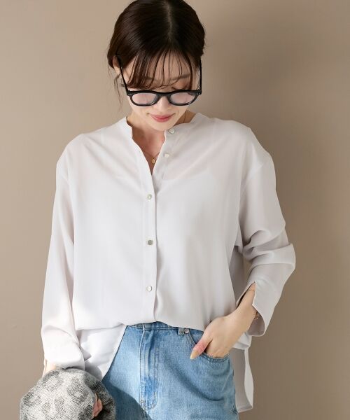 le.coeur blanc / ルクールブラン シャツ・ブラウス | 2WAYジョーゼット長袖ブラウス | 詳細22