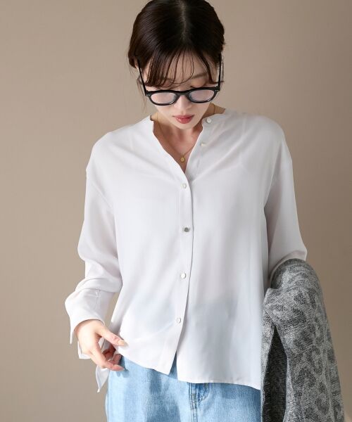 le.coeur blanc / ルクールブラン シャツ・ブラウス | 2WAYジョーゼット長袖ブラウス | 詳細23