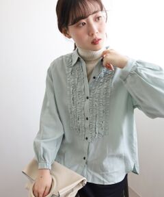 le.coeur blanc / ルクールブラン シャツ・ブラウス | フロントフリルレギュラーカラーブラウス