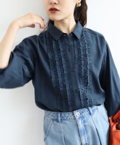 le.coeur blanc / ルクールブラン シャツ・ブラウス | フロントフリルレギュラーカラーブラウス