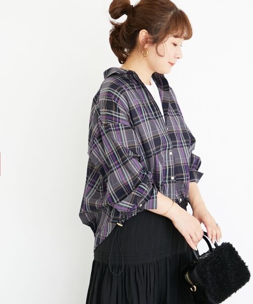 le.coeur blanc / ルクールブラン シャツ・ブラウス | 《手洗い可能》ドロストチェックシャツ | 詳細24