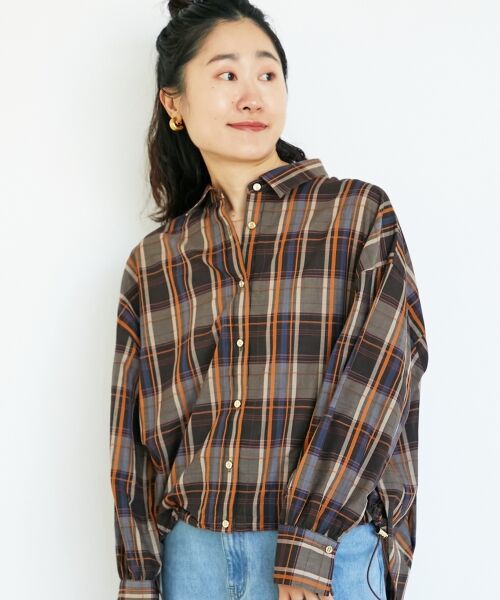 le.coeur blanc / ルクールブラン シャツ・ブラウス | 《手洗い可能》ドロストチェックシャツ | 詳細4