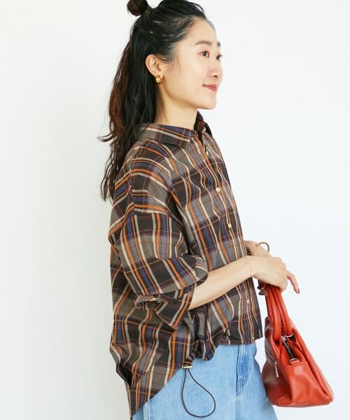 le.coeur blanc / ルクールブラン シャツ・ブラウス | 《手洗い可能》ドロストチェックシャツ | 詳細5