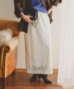 le.coeur blanc / ルクールブラン ロング・マキシ丈スカート | モチーフレーススカート