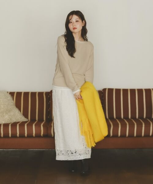 le.coeur blanc / ルクールブラン ロング・マキシ丈スカート | モチーフレーススカート | 詳細15