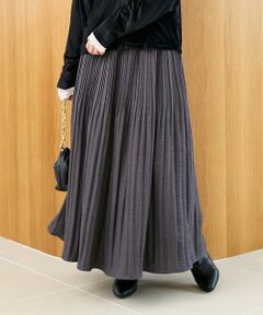 le.coeur blanc / ルクールブラン ロング・マキシ丈スカート | ウールタッチ消しプリーツスカート