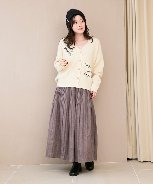 le.coeur blanc / ルクールブラン ロング・マキシ丈スカート | ウールタッチ消しプリーツスカート | 詳細14