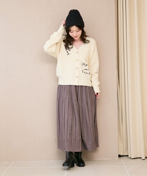 le.coeur blanc / ルクールブラン ロング・マキシ丈スカート | ウールタッチ消しプリーツスカート | 詳細15