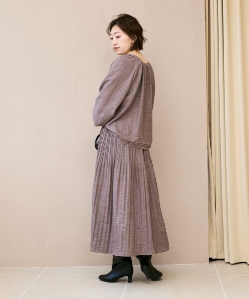 le.coeur blanc / ルクールブラン ロング・マキシ丈スカート | ウールタッチ消しプリーツスカート | 詳細21
