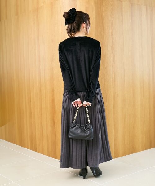 le.coeur blanc / ルクールブラン ロング・マキシ丈スカート | ウールタッチ消しプリーツスカート | 詳細6