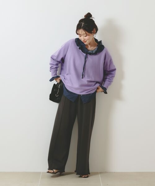 le.coeur blanc / ルクールブラン その他パンツ | 《手洗い可能》イージーワイドスウェットパンツ | 詳細10