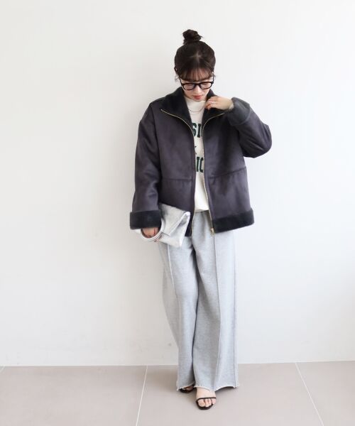 le.coeur blanc / ルクールブラン その他パンツ | 《手洗い可能》イージーワイドスウェットパンツ | 詳細20