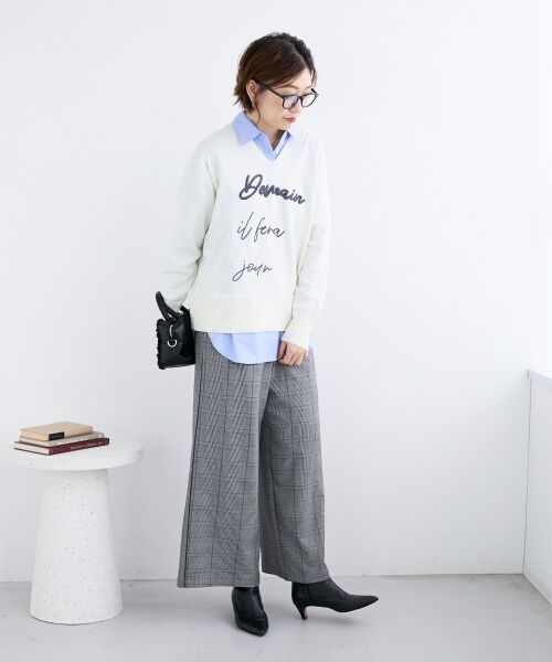 le.coeur blanc / ルクールブラン その他パンツ | グレンチェックイージーワイドパンツ | 詳細13