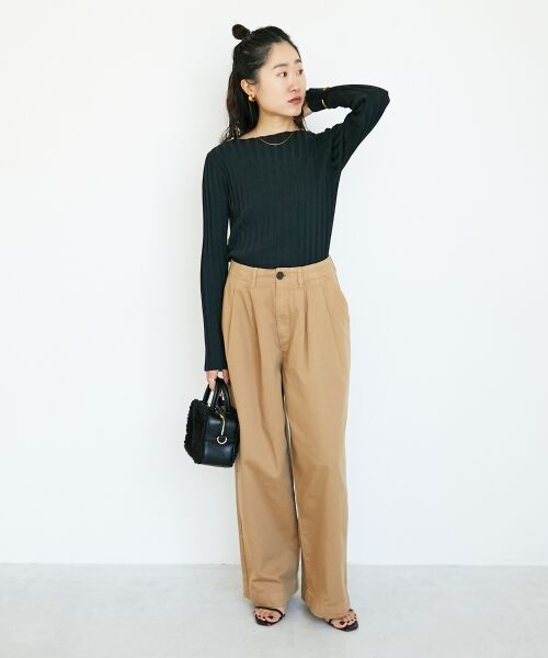 le.coeur blanc / ルクールブラン チノ・ワークパンツ | タックカーブチノパンツ | 詳細2