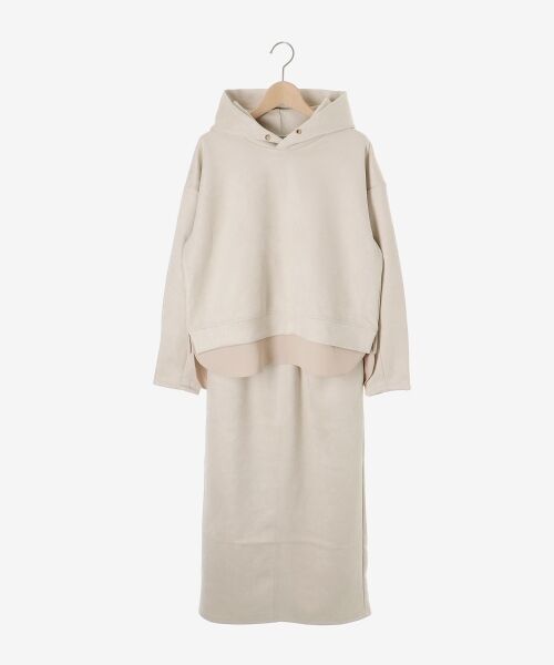 le.coeur blanc / ルクールブラン ロング・マキシ丈ワンピース | レイヤードライクパーカー×スカートセット | 詳細1