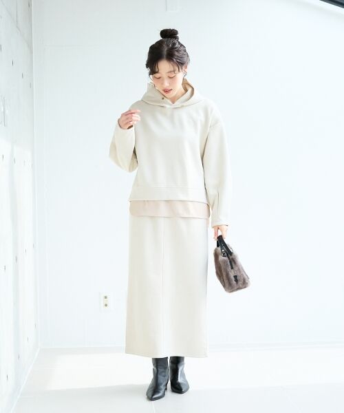 le.coeur blanc / ルクールブラン ロング・マキシ丈ワンピース | レイヤードライクパーカー×スカートセット | 詳細2