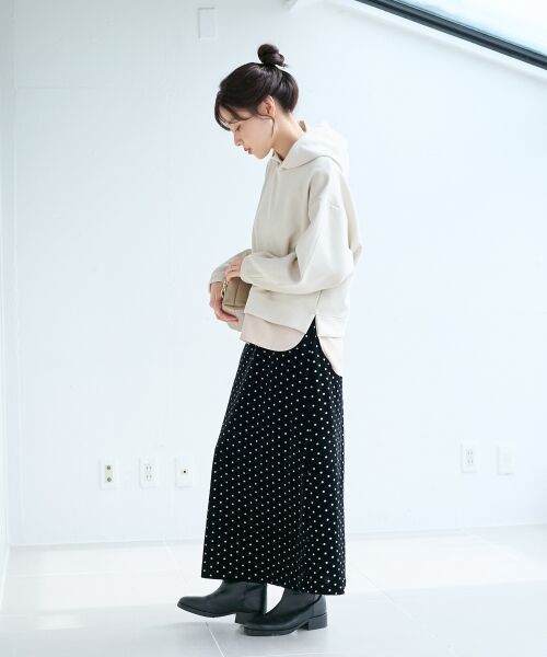 le.coeur blanc / ルクールブラン ロング・マキシ丈ワンピース | レイヤードライクパーカー×スカートセット | 詳細24