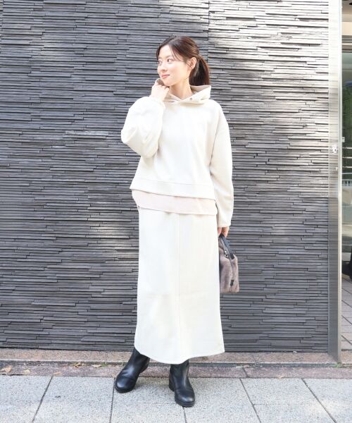 le.coeur blanc / ルクールブラン ロング・マキシ丈ワンピース | レイヤードライクパーカー×スカートセット | 詳細25