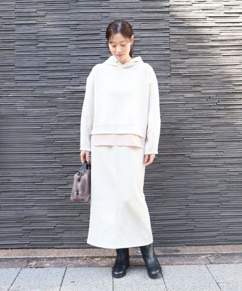 le.coeur blanc / ルクールブラン ロング・マキシ丈ワンピース | レイヤードライクパーカー×スカートセット | 詳細26