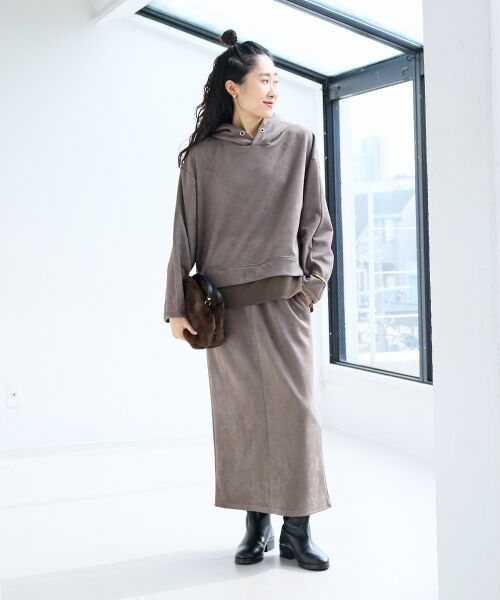 le.coeur blanc / ルクールブラン ロング・マキシ丈ワンピース | レイヤードライクパーカー×スカートセット | 詳細29