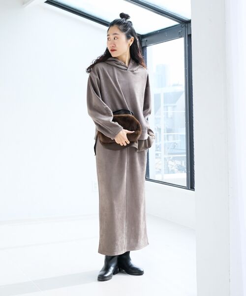 le.coeur blanc / ルクールブラン ロング・マキシ丈ワンピース | レイヤードライクパーカー×スカートセット | 詳細30