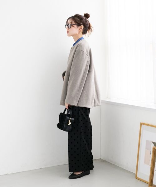 le.coeur blanc / ルクールブラン その他アウター | ニットビーバーノーカラーミドルコート | 詳細10