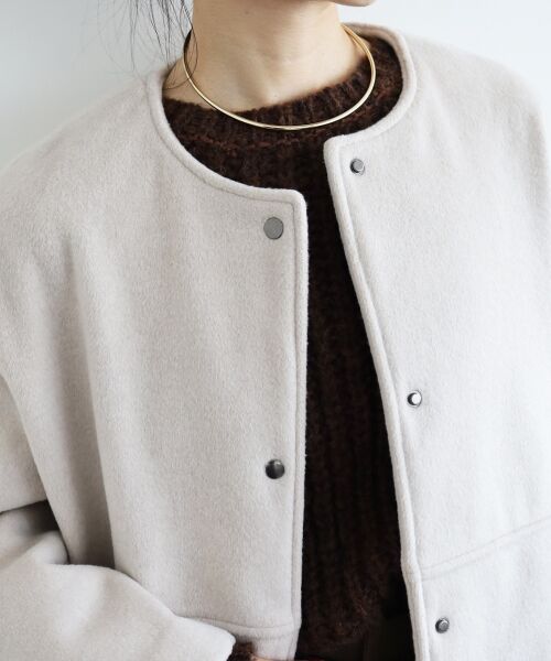 le.coeur blanc / ルクールブラン その他アウター | ニットビーバーノーカラーミドルコート | 詳細19