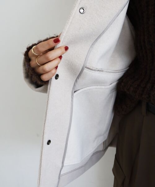 le.coeur blanc / ルクールブラン その他アウター | ニットビーバーノーカラーミドルコート | 詳細20