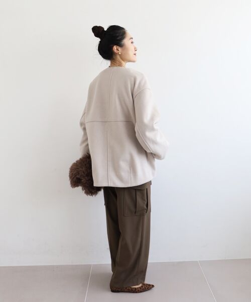 le.coeur blanc / ルクールブラン その他アウター | ニットビーバーノーカラーミドルコート | 詳細22