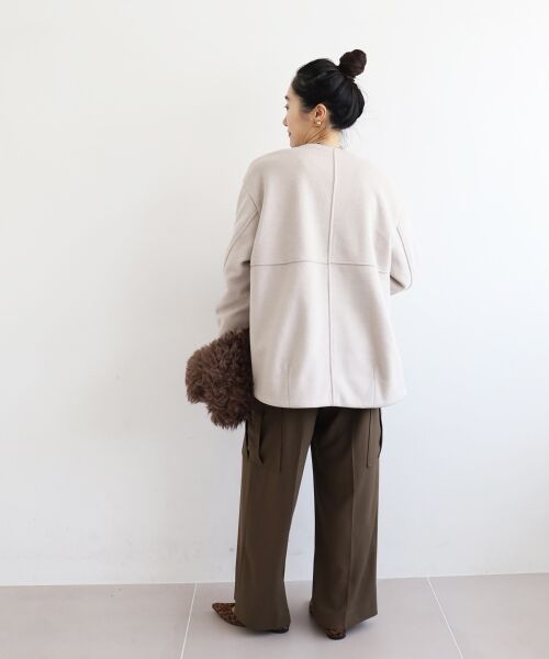 le.coeur blanc / ルクールブラン その他アウター | ニットビーバーノーカラーミドルコート | 詳細24